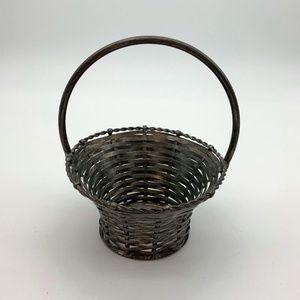 Vintage Miniature Small 2 1/2" Woven Basket with Handle